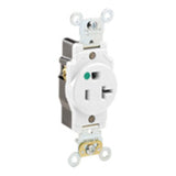 Narrow Single Receptacle, 20A, 125V, 5-20R, Hospital Grade, White By Leviton 8310-W