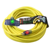 Cold Weather Triple Tap Extension Cord, 50', 10/3 SJTW, -40°F  By Century Wire & Cable D17553050