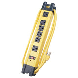 6 Outlet Metal Power Strip with Surge Protection, Yellow/Black By Voltec 11-00226