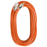 100' 14/3-Conductor, SJTW Extension Cord with Lighted Ends, Orange/Black By Voltec 05-00343