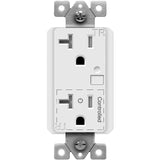 20A Commercial Grade PLC Decorator Receptacle, 5-20R, White PL20R