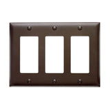 Decorator Wallplate, 3-Gang, Nylon, Brown By Pass & Seymour TP263