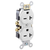 20A Commercial Grade Duplex Receptacle, 6-20R, White By Leviton 5822-WCP