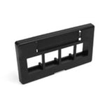 QuikPort Modular Furniture Faceplace, 4-Port, Black, Steel Case By Leviton 49910-SE4