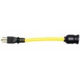 U-Ground Plug to Locking Connector, 1', Yellow By Voltec 04-0093N