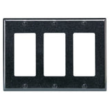 Decora Wallplate, 3-Gang, Nylon, Black, Midway By Leviton PJ263-E