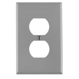 Duplex Receptacle Wallplate, 1-Gang, Nylon, Gray, Midway By Leviton PJ8-GY