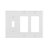 Comb. Wallplate, 3-Gang, (2) Decora, (1) Toggle, Thermoset, White By Leviton 80431-W