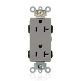 20A Commercial Grade Decora Reeceptacle, 5-20R, Gray By Leviton M1636-GY