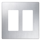 Dimmer/Fan Control Wallplate, 2-Gang, Stainless Steel, Claro Series By Lutron CW-2-SS