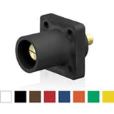 Male Panel Receptacle, 90 Degree, Threaded Stud, Cam-Type, Green By Leviton 16R23-UG