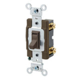 1-Pole Switch, Framed Toggle, 15A, 120/277V, Brown, Side Wired By Leviton 54501-2