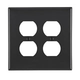 Duplex Receptacle Wallplate, 2-Gang, Nylon, Black, Midway By Leviton PJ82-E