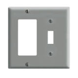 Comb. Wallplate, 2-Gang, Toggle/Decora, Thermoset, Gray, Standard By Leviton 80405-GY