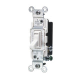 3-Way Toggle Switch, 15A, 120VAC, Residential, White By Leviton 1453-2W