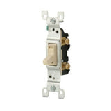 Single-Pole Toggle Switch, 15A, 120VAC, Ivory, Residential Grade By Leviton 1451-2I