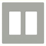 Dimmer/Fan Control Wallplate, 2-Gang, Gray, Claro Series By Lutron CW-2-GR