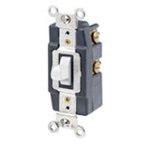 Maintained Toggle Switch, 1P, Double Throw, Center OFF, 20A, White By Leviton 1285-W