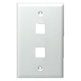 2-Port Blank Wall Plate By DataComm Electronics 20-3002-WH