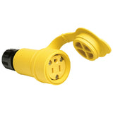 Rubber Connector, 15A, 125V, NEMA 5-15R, Wetguard, Yellow By Woodhead 15W47