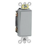 3-Way Decora Switch, 15A, 120/177V, 1-Pole, Gray, Back/Side Wired By Leviton 5693-2GY