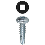 Self Drilling Screws, Pan Head, Square Drive, #8 x 2