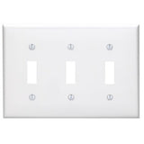 Toggle Switch Wallplate, 3-Gang, Nylon, White By Leviton 80711-W