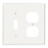 Combo Wallplate, 2-Gang, Toggle/Duplex, Themoset, White, Standard By Leviton 88005