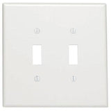 Toggle Wallplate, 2-Gang, Thermoset, White, Oversized By Leviton 88109