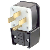 50 Amp Angle Plug, 125/250V, 14-50P, 3P4W, Black By Leviton 9452-P