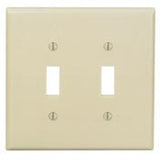 Toggle Wallplate, 2-Gang, Nylon, Light Almond, Midway By Leviton PJ2-T