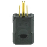 15 Amp Plug, 125V, 5-15P, Nylon, Black, Industrial Grade, Python By Leviton 5256-VB