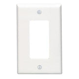 Decora Wallplate, 1-Gang, Thermoset, White, Midway By Leviton 80601-W