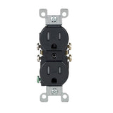 Tamper Resistant Duplex Receptacle, 15A, 125V, Black By Leviton T5320-E