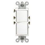 Combination Decora Rocker Switch, (2) Switches, 20A, White By Leviton 5627-W