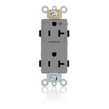 20A Industrial Grade Decora Receptacle, 5-20R, Gray By Leviton 16352-1PG