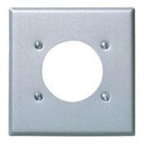 Power Outlet Wallplate, 2-Gang, (1) 2.465