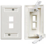 QuickPlate® Tempo, 1-Gang, 2-Port, ID Windows, White By Leviton 42090-2WS