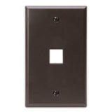 Wallplate, Quickport, 1-Port, 1-Gang, Brown By Leviton 41080-1BP