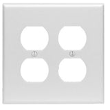 Duplex Receptacle Wallplate, 2-Gang, Nylon, White, Midway By Leviton PJ82-W