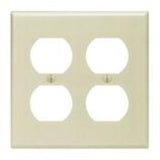 Duplex Receptacle Wallplate, 2-Gang, Thermoset, Lt. Almond By Leviton 78016