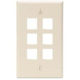 Light Almond Wallplate 6-Port 1-Gang By DataComm Electronics 20-3006-LA