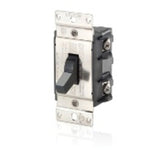 Manual Motor Switch, 40A, 600VAC, Toggle Style, 2P, Black By Leviton MS402-DS