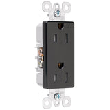 Tamper Resistant Decorator Receptacle, 15A, 125V, Black By Pass & Seymour 885-TRBK