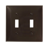 Toggle Switch Wallplate, 2-Gang, Nylon, Brown By Leviton 80709