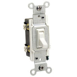 3-Way Toggle Switch, 15A, 120VAC, White, Residential, CO/ALR By Leviton 2653-2W