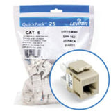 Snap-In Connector, eXtreme 6+, CAT 6, Ivory, 25 in a Bag By Leviton 61110-BI6