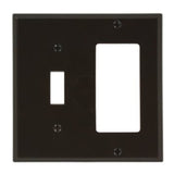 Comb. Wallplate, 2-Gang, Toggle/Decora, Nylon, Brown, Standard By Leviton 80707