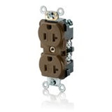 Tamper Resistant Duplex Receptacle, 20A, 125V, 5-20R, Brown By Leviton TBR20