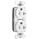 Plugtail Tamper Resistant Duplex Receptacle, 20A, 125V, Spec Grade, White By Pass & Seymour PTTR5362-W